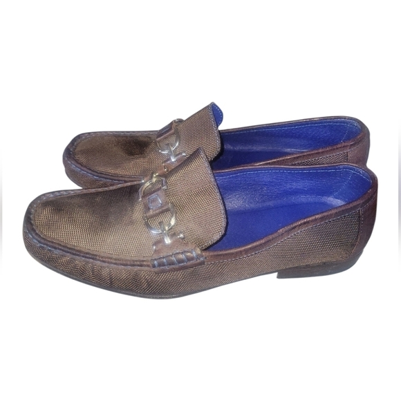 Donald J Pliner Men\'s Donnien Brown Horse-Bit Leather Nylon Loafers Sz 11/2 M main image 6